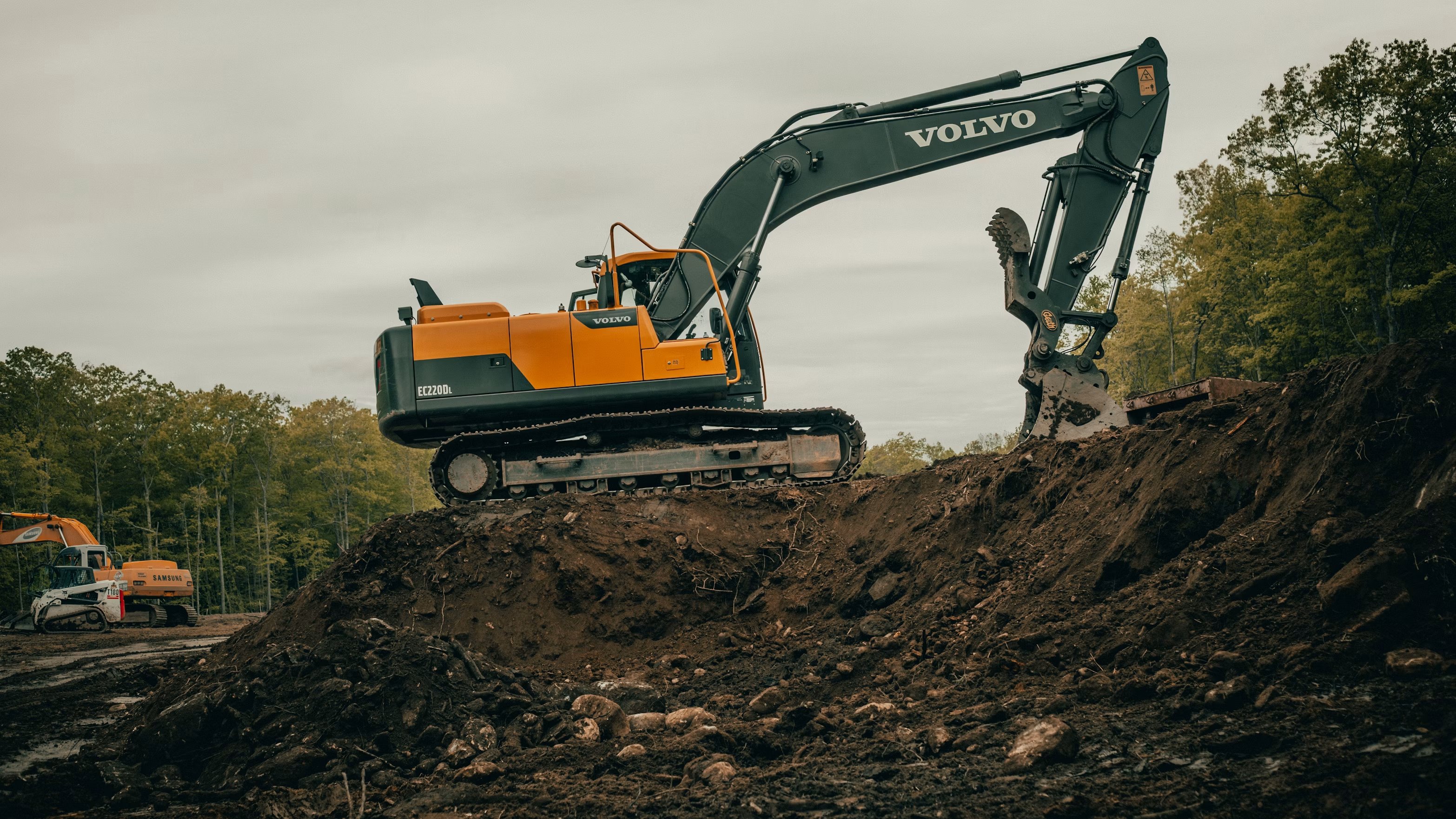 Excavator on a development site
