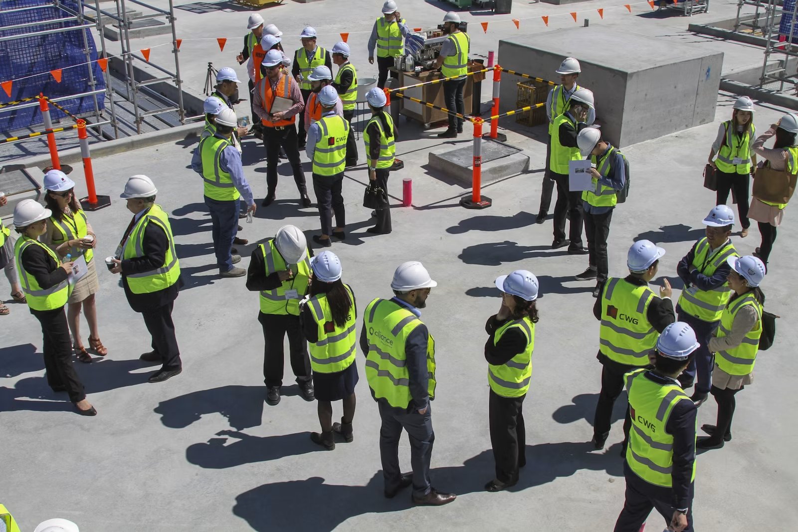 Group of construction workers on site